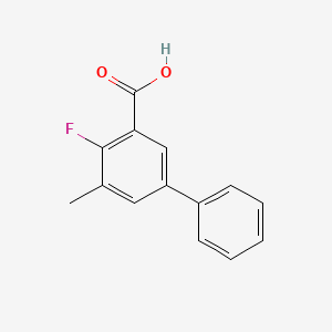 4-Fluoro-5-methyl-[1,1'-biphenyl]-3-carboxylic acid chemical structure (CAS 2055398-37-1)