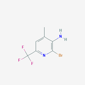 2-Bromo-4-methyl-6-(trifluoromethyl)pyridin-3-amine chemical structure (CAS 2055497-17-9)