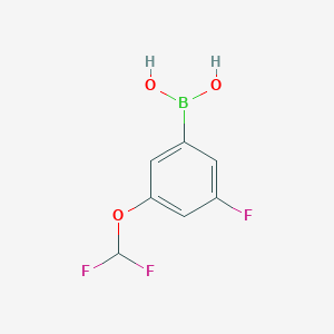 (3-(Difluoromethoxy)-5-fluorophenyl)boronic acid chemical structure (CAS 2055539-69-8)
