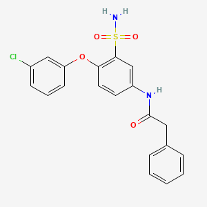 N-(4-(3-Chlorophenoxy)-3-sulfamoylphenyl)-2-phenylacetamide chemical structure (CAS 2055602-83-8)