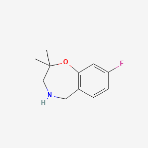 8-Fluoro-2,2-dimethyl-2,3,4,5-tetrahydrobenzo[f][1,4]oxazepine chemical structure (CAS 2055649-72-2)