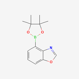 4-(4,4,5,5-Tetramethyl-1,3,2-dioxaborolan-2-yl)benzo[d]oxazole chemical structure (CAS 2055713-74-9)