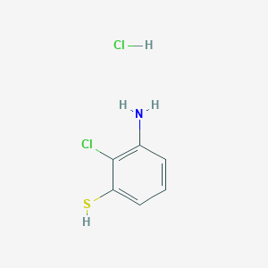 3-Amino-2-chlorobenzenethiol hydrochloride chemical structure (CAS 2055759-81-2)