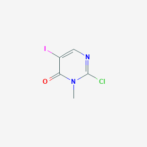 2-Chloro-5-iodo-3-methylpyrimidin-4(3H)-one chemical structure (CAS 2055760-88-6)