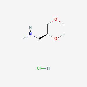 {[(2S)-1,4-dioxan-2-yl]methyl}(methyl)amine hydrochloride chemical structure (CAS 2055848-87-6)