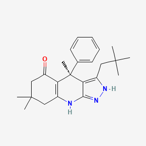 (S)-4,7,7-Trimethyl-3-neopentyl-4-phenyl-2,4,6,7,8,9-hexahydro-5H-pyrazolo[3,4-b]quinolin-5-one chemical structure (CAS 2056262-07-6)