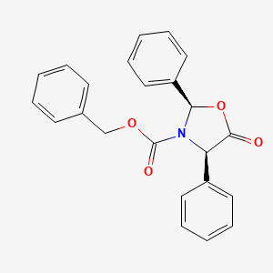 Benzyl (2R,4R)-5-oxo-2,4-diphenyloxazolidine-3-carboxylate chemical structure (CAS 205654-83-7)