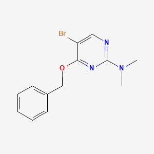 4-(Benzyloxy)-5-bromo-N,N-dimethylpyrimidin-2-amine chemical structure (CAS 205672-20-4)
