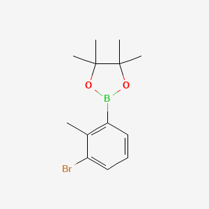 2-(3-Bromo-2-methylphenyl)-4,4,5,5-tetramethyl-1,3,2-dioxaborolane chemical structure (CAS 2057523-47-2)