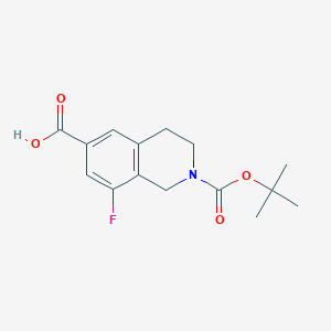 2-(tert-Butoxycarbonyl)-8-fluoro-1,2,3,4-tetrahydroisoquinoline-6-carboxylic acid chemical structure (CAS 2058040-89-2)