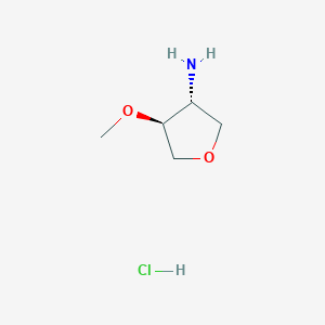 (3R,4S)-4-Methoxytetrahydrofuran-3-amine hydrochloride chemical structure (CAS 2059908-81-3)