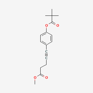 Methyl 5-(4-(pivaloyloxy)phenyl)pent-4-ynoate chemical structure (CAS 2059920-01-1)
