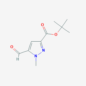 tert-Butyl 5-formyl-1-methyl-1H-pyrazole-3-carboxylate chemical structure (CAS 2059933-79-6)