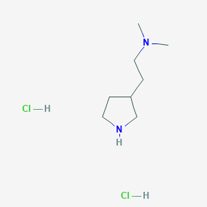 N,N-Dimethyl-2-(pyrrolidin-3-yl)ethan-1-amine dihydrochloride chemical structure (CAS 2060006-15-5)