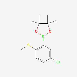 2-(5-Chloro-2-(methylthio)phenyl)-4,4,5,5-tetramethyl-1,3,2-dioxaborolane chemical structure (CAS 2060541-00-4)