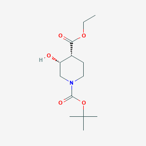 1-(tert-Butyl) 4-ethyl (3R,4R)-3-hydroxypiperidine-1,4-dicarboxylate chemical structure (CAS 206111-36-6)
