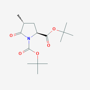 Di-tert-butyl (2S,4R)-4-methyl-5-oxopyrrolidine-1,2-dicarboxylate chemical structure (CAS 206119-91-7)