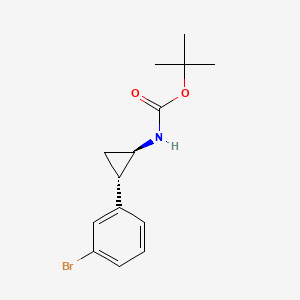 rel-tert-Butyl ((1R,2S)-2-(3-bromophenyl)cyclopropyl)carbamate chemical structure (CAS 2061925-54-8)