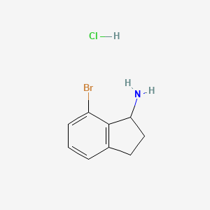 7-Bromo-2,3-dihydro-1H-inden-1-amine hydrochloride chemical structure (CAS 2061980-70-7)