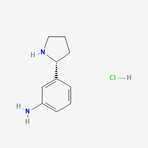 (R)-3-(Pyrrolidin-2-yl)aniline hydrochloride chemical structure (CAS 2061996-91-4)