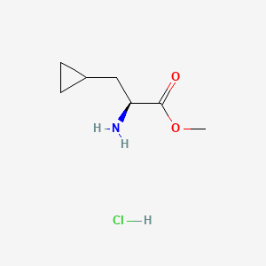 (S)-Methyl 2-amino-3-cyclopropylpropanoate hydrochloride chemical structure (CAS 206438-31-5)