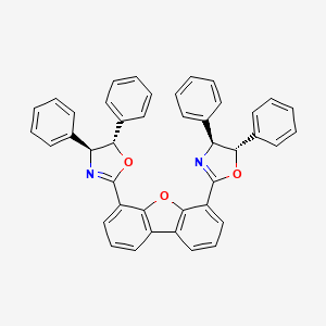 4,6-Bis((4S,5S)-4,5-diphenyl-4,5-dihydrooxazol-2-yl)dibenzo[b,d]furan chemical structure (CAS 2067322-23-8)
