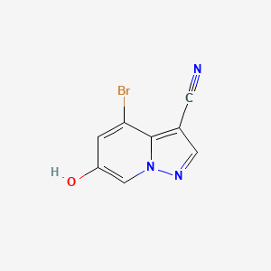 4-Bromo-6-hydroxypyrazolo[1,5-a]pyridine-3-carbonitrile chemical structure (CAS 2068065-05-2)