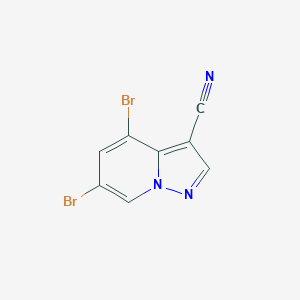 4,6-Dibromopyrazolo[1,5-a]pyridine-3-carbonitrile chemical structure (CAS 2068065-63-2)