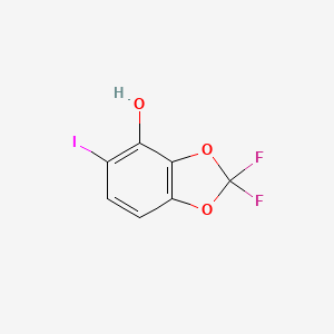 2,2-Difluoro-5-iodobenzo[d][1,3]dioxol-4-ol chemical structure (CAS 2068724-77-4)