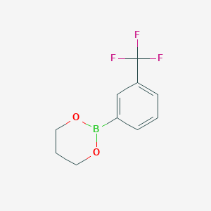 2-(3-(Trifluoromethyl)phenyl)-1,3,2-dioxaborinane chemical structure (CAS 2070921-92-3)