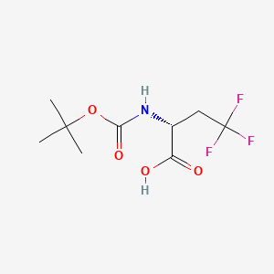 (R)-2-((tert-Butoxycarbonyl)amino)-4,4,4-trifluorobutanoic acid chemical structure (CAS 207118-08-9)
