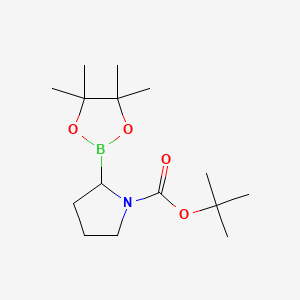 tert-Butyl 2-(tetramethyl-1,3,2-dioxaborolan-2-yl)pyrrolidine-1-carboxylate chemical structure (CAS 2071192-55-5)