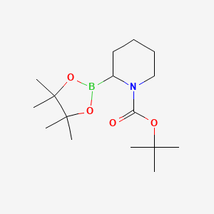 tert-Butyl 2-(4,4,5,5-tetramethyl-1,3,2-dioxaborolan-2-yl)piperidine-1-carboxylate chemical structure (CAS 2071192-58-8)