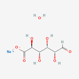 Sodium (2S,3S,4S,5R)-2,3,4,5-tetrahydroxy-6-oxohexanoate hydrate chemical structure (CAS 207300-70-7)