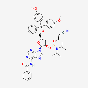 (2R,3R,5S)-2-(6-Benzamido-9H-purin-9-yl)-5-((bis(4-methoxyphenyl)(phenyl)methoxy)methyl)tetrahydrofuran-3-yl (2-cyanoethyl) diiSopropylphosphoramidite chemical structure (CAS 207347-42-0)