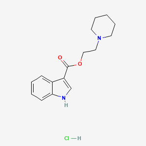2-(Piperidin-1-yl)ethyl 1H-indole-3-carboxylate hydrochloride chemical structure (CAS 207572-69-8)