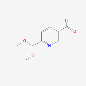 6-(Dimethoxymethyl)nicotinaldehyde chemical structure (CAS 2081148-19-6)