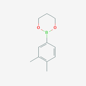 2-(3,4-Dimethylphenyl)-1,3,2-dioxaborinane chemical structure (CAS 208390-39-0)