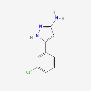 3-(3-Chlorophenyl)-1H-pyrazol-5-amine chemical structure (CAS 208519-09-9)
