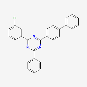 2-([1,1'-Biphenyl]-4-yl)-4-(3-chlorophenyl)-6-phenyl-1,3,5-triazine chemical structure (CAS 2085262-87-7)