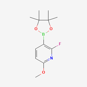 2-Fluoro-6-methoxy-3-(4,4,5,5-tetramethyl-1,3,2-dioxaborolan-2-yl)pyridine chemical structure (CAS 2085307-54-4)