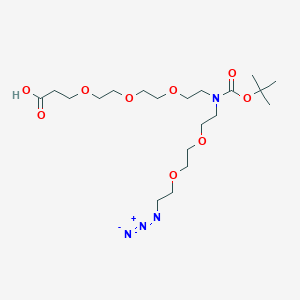 1-Azido-9-(tert-butoxycarbonyl)-3,6,12,15,18-pentaoxa-9-azahenicosan-21-oic acid chemical structure (CAS 2086689-01-0)
