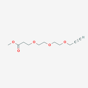 Methyl 3-(2-(2-(prop-2-yn-1-yloxy)ethoxy)ethoxy)propanoate chemical structure (CAS 2086689-09-8)