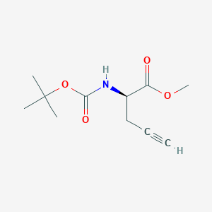 (R)-2-(Boc-amino)-4-pentynoic acid methyl ester chemical structure (CAS 208709-76-6)