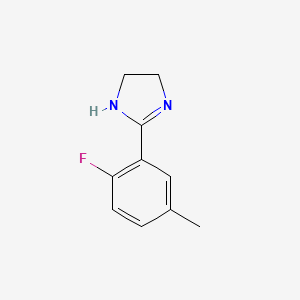 2-(2-Fluoro-5-methylphenyl)-4,5-dihydro-1H-imidazole chemical structure (CAS 208718-14-3)