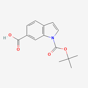 1-(tert-Butoxycarbonyl)-1H-indole-6-carboxylic acid chemical structure (CAS 208772-42-3)