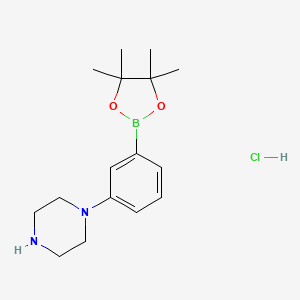 1-(3-(4,4,5,5-Tetramethyl-1,3,2-dioxaborolan-2-yl)phenyl)piperazine hydrochloride chemical structure (CAS 2088169-24-6)