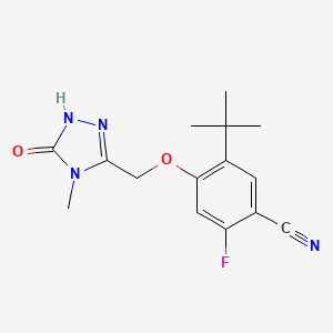 5-(tert-Butyl)-2-fluoro-4-((4-methyl-5-oxo-4,5-dihydro-1H-1,2,4-triazol-3-yl)methoxy)benzonitrile chemical structure (CAS 2088365-27-7)