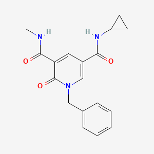 1-Benzyl-N5-cyclopropyl-N3-methyl-2-oxo-1,2-dihydropyridine-3,5-dicarboxamide chemical structure (CAS 2088410-46-0)