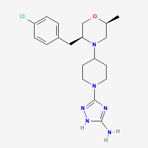 5-(4-((2S,5S)-5-(4-Chlorobenzyl)-2-methylmorpholino)piperidin-1-yl)-1H-1,2,4-triazol-3-amine chemical structure (CAS 2088453-21-6)